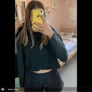 Dark green cropped sweater